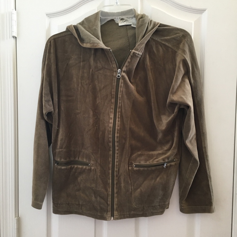 FINAL MARKDOWN Spa by Chico’s hooded velour jacket 2 large
